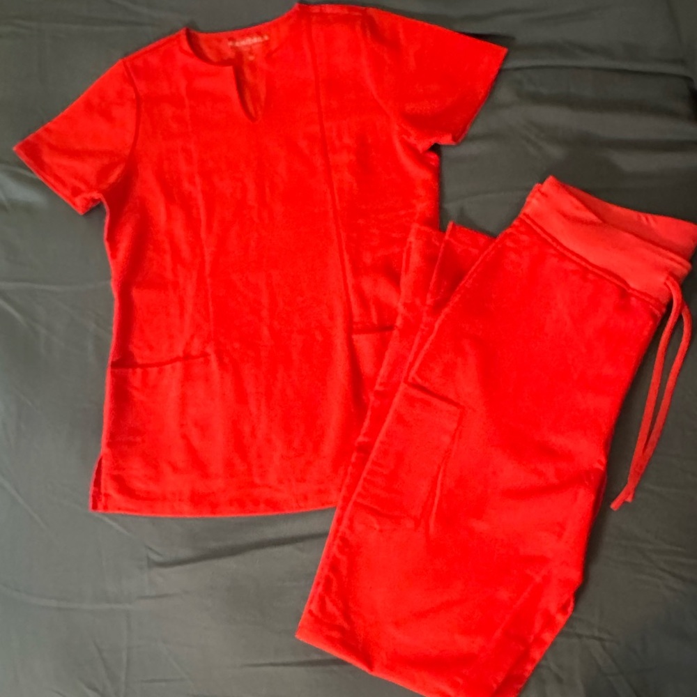 Mandala Cherry Red Scrub Set